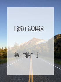 浙江认准这条“轴”