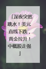 深夜突然跳水！美元直线下跌，黄金拉升！中概股走强