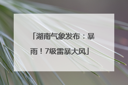 湖南气象发布：暴雨！7级雷暴大风