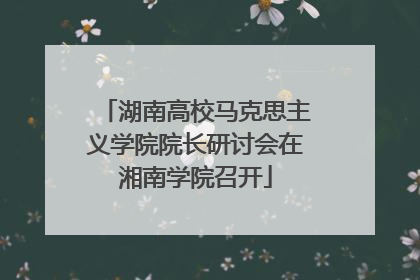 湖南高校马克思主义学院院长研讨会在湘南学院召开