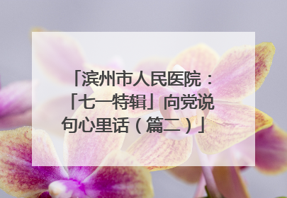 滨州市人民医院：「七一特辑」向党说句心里话（篇二）