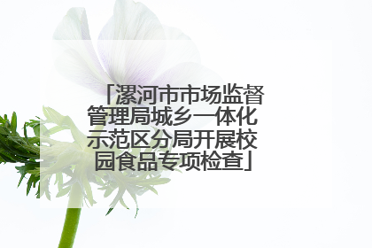 漯河市市场监督管理局城乡一体化示范区分局开展校园食品专项检查