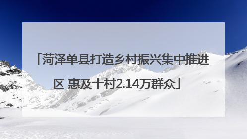 菏泽单县打造乡村振兴集中推进区 惠及十村2.14万群众