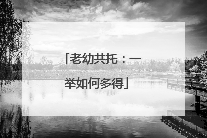 老幼共托：一举如何多得