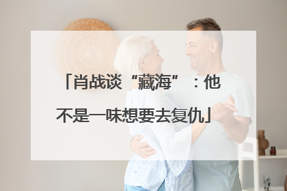 肖战谈“藏海”：他不是一味想要去复仇