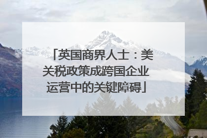 英国商界人士：美关税政策成跨国企业运营中的关键障碍