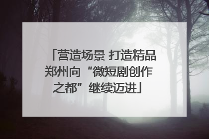 营造场景 打造精品 郑州向“微短剧创作之都”继续迈进