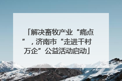 解决畜牧产业“痛点”,济南市“走进千村万企”公益活动启动