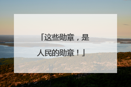 这些勋章，是人民的勋章！