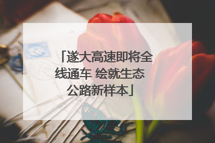 遂大高速即将全线通车 绘就生态公路新样本