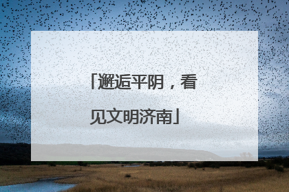 邂逅平阴，看见文明济南
