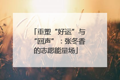 重塑“好运”与“回声”：张冬香的志愿能量场