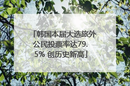 韩国本届大选旅外公民投票率达79.5% 创历史新高