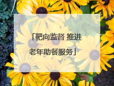 靶向监督 推进老年助餐服务