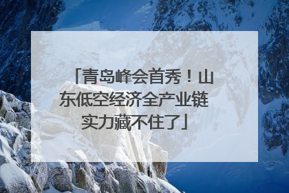 青岛峰会首秀！山东低空经济全产业链实力藏不住了