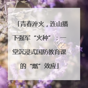 青春淬火，连山播下强军“火种”：一堂沉浸式国防教育课的“燃”效应