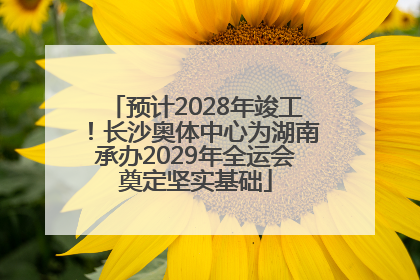 预计2028年竣工！长沙奥体中心为湖南承办2029年全运会奠定坚实基础
