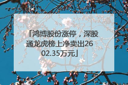 鸿博股份涨停，深股通龙虎榜上净卖出2602.35万元