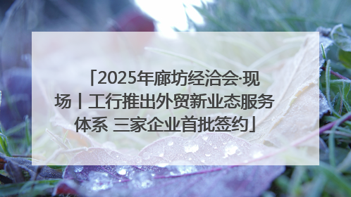 2025年廊坊经洽会·现场丨工行推出外贸新业态服务体系 三家企业首批签约