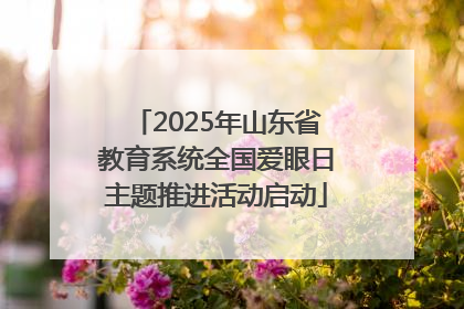 2025年山东省教育系统全国爱眼日主题推进活动启动