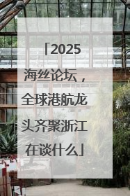 2025海丝论坛，全球港航龙头齐聚浙江在谈什么