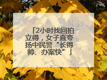 2小时找回拍立得，女子直夸扬中民警“长得帅、办案快”