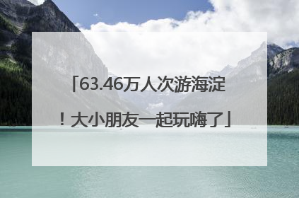63.46万人次游海淀！大小朋友一起玩嗨了
